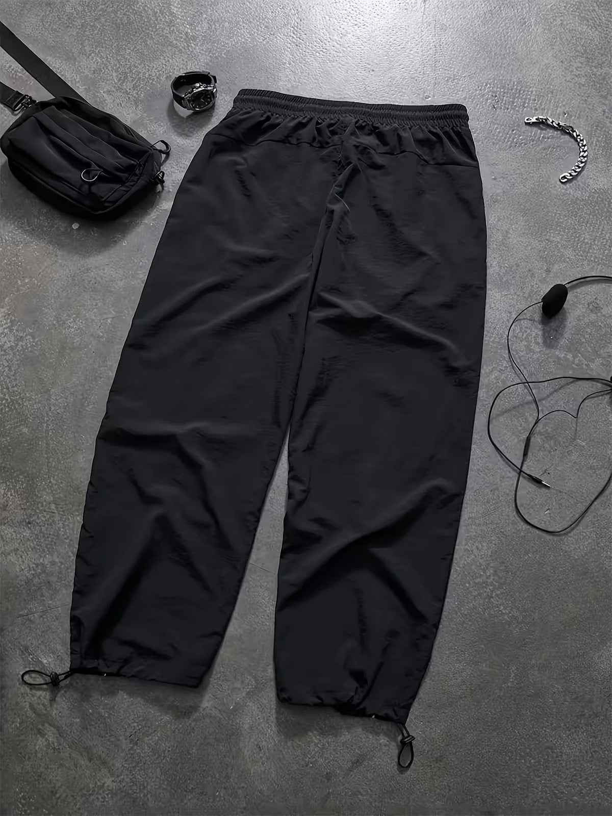 Y2K Wide Leg Color Block Baggy Parachute Pants Hip Hop Track Trousers for Men Streetwear Casual Loose Fit Trousers