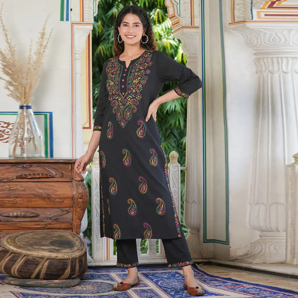 Cotton Casual Ankle-Length Floral Printed Anarkali Kurta Lehriya Printed Palazzo Dupatta for Women Eco-Friendly Quick Dry