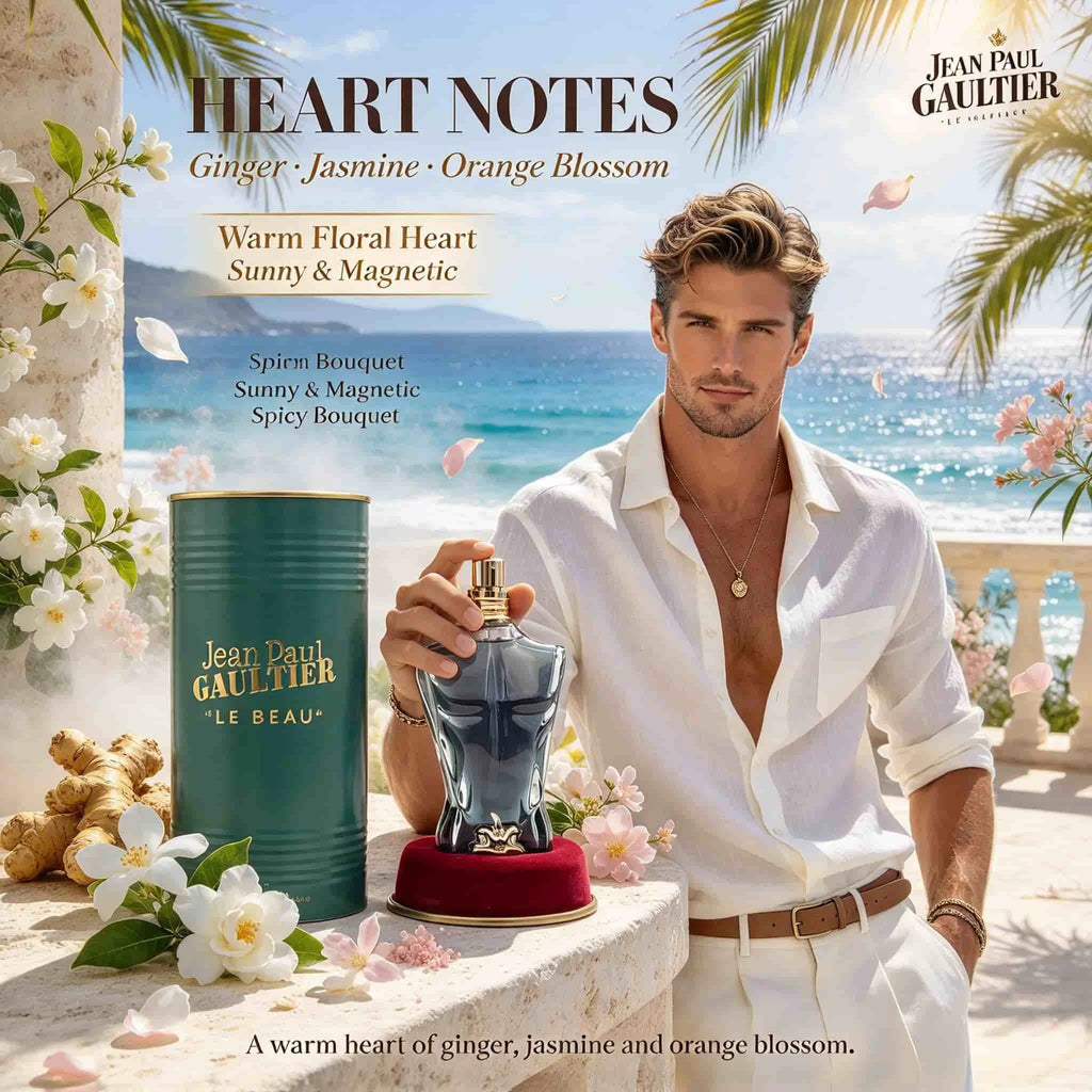 Jean Paul Gaultier Le Beau Eau De Toilette 4.2 oz 125ml | Fresh and Fragrant Wood with Bergamot, Coconut Wood, and Lingxiang Beans | Long Lasting Fragrance for 6-8 Hours, Tropical Milk Sensation, Sunny Vitality | Daily Commut