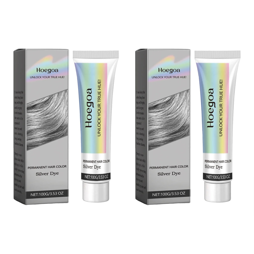 Silver Gray Hair Color Cream Gentle Formula Vibrant Punk Style DIY Styling Easy Use Quick Coloring Long Lasting Effect Permanent Hair Dye