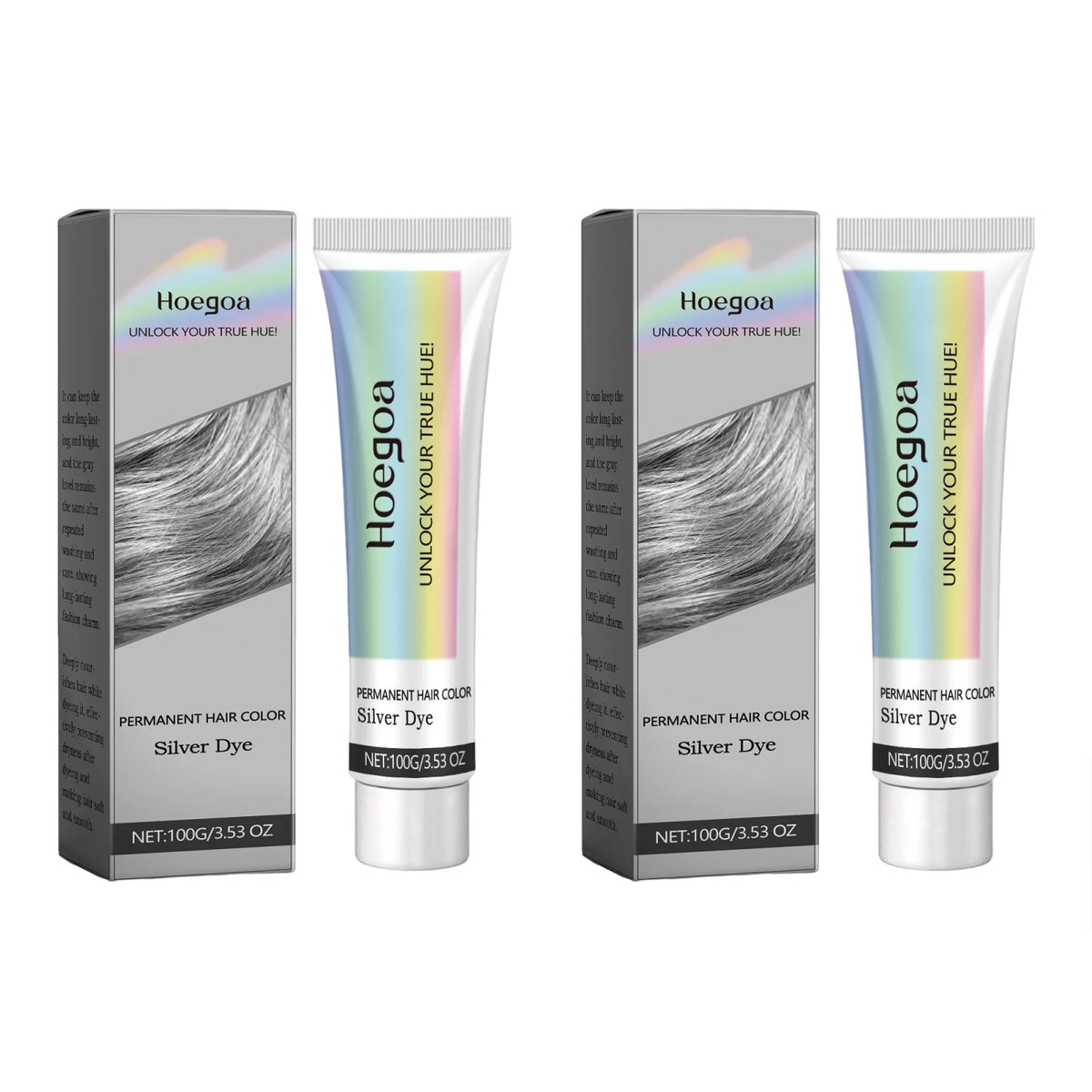 Silver Gray Hair Color Cream Gentle Formula Vibrant Punk Style DIY Styling Easy Use Quick Coloring Long Lasting Effect Permanent Hair Dye