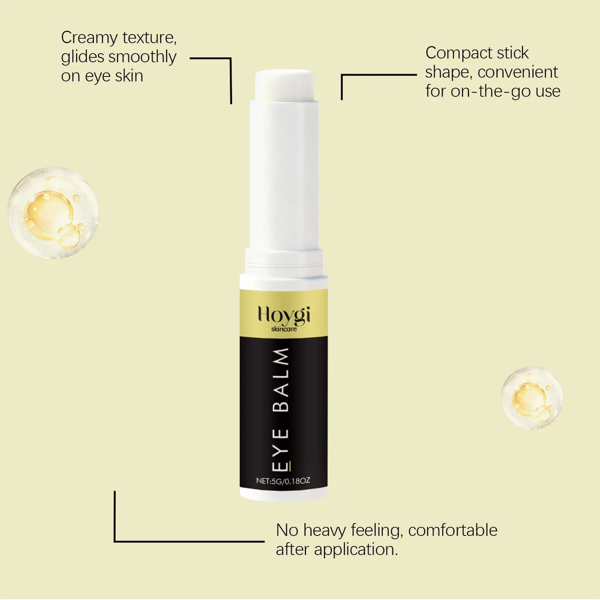 Hoygi 5G Eye Cream Stick - Nourishing and Moisturizing Smooth and Delicate Eye Area Skin for Daily Care - Massage Eye Cream