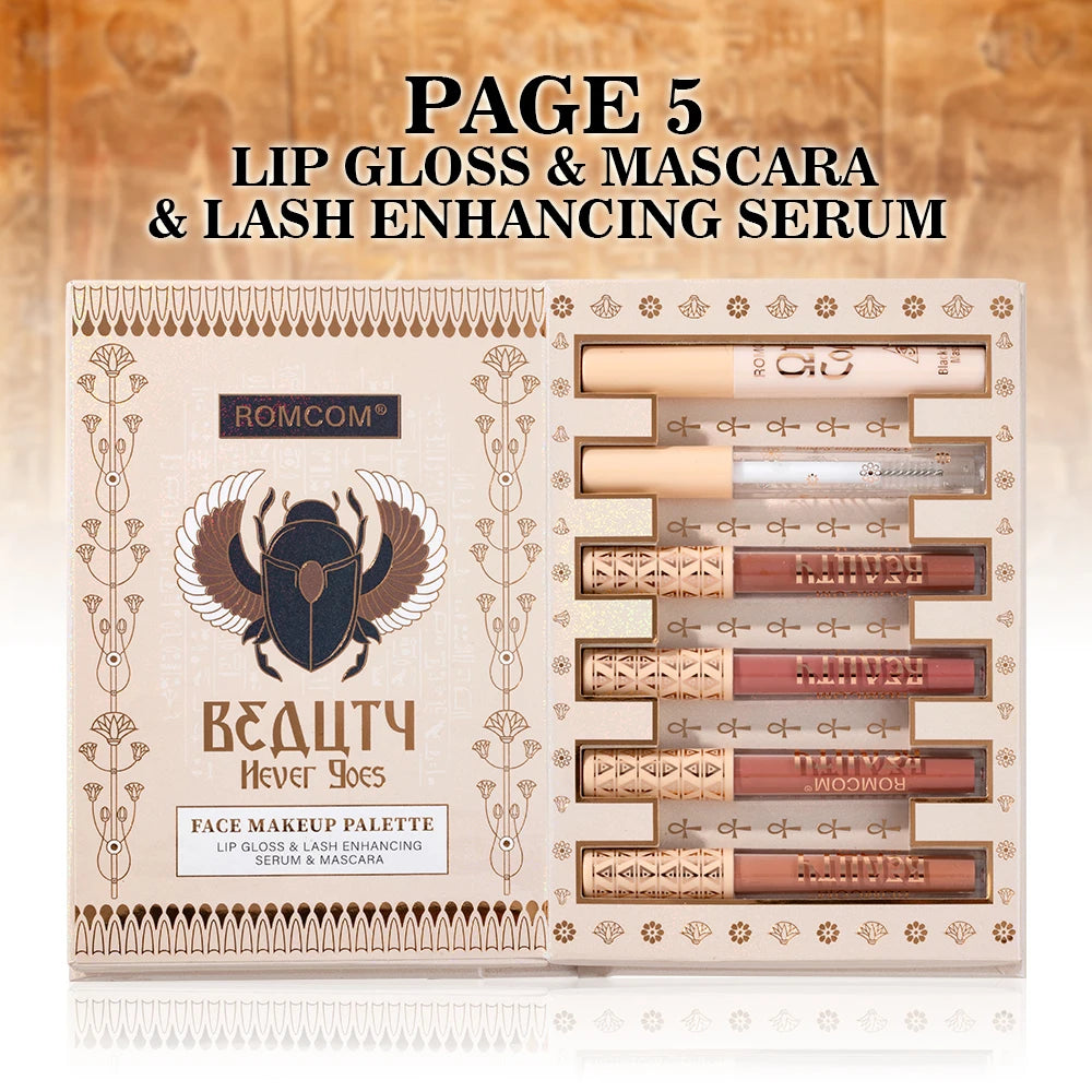 5-Page All-in-One Makeup Book Eye Shadow Powder Blusher High Gloss Powder Facial Mask Lip Gloss Mascara Essence Eye Black
