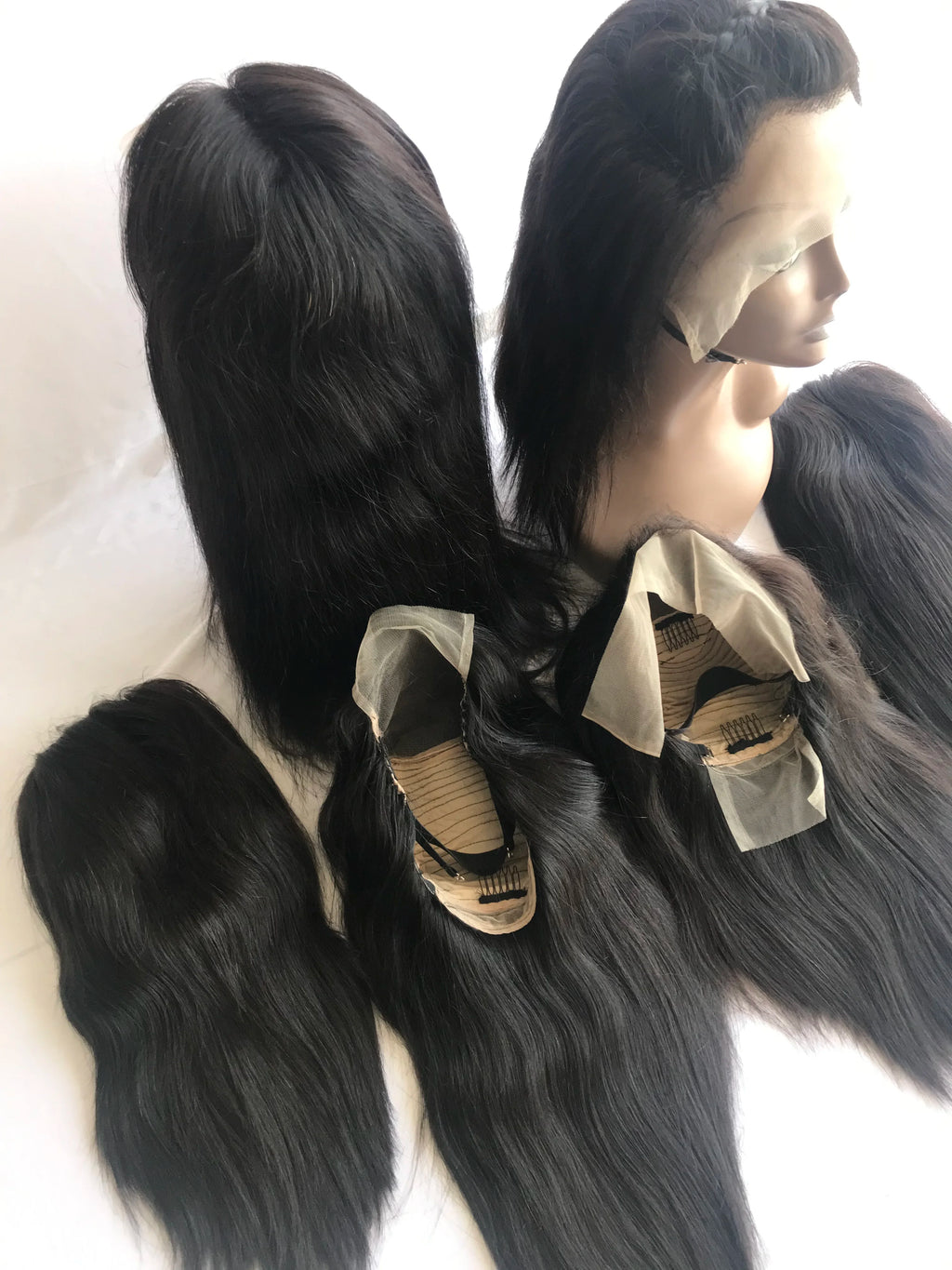 Top Quality Soft Silky Straight Frontals and HD Lace Closure All Size Single Donor 100 % Unprocessed Remy Virgin Human Hair Wigs