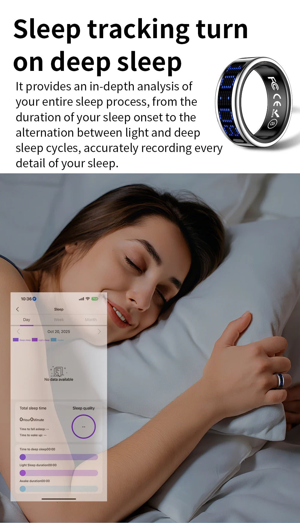 2026 New SR08 Smart Ring Men Women LED Display Screen Heart Rate Blood Oxygen Monitoring 5ATM Waterproof Multi Sports Modes Gift