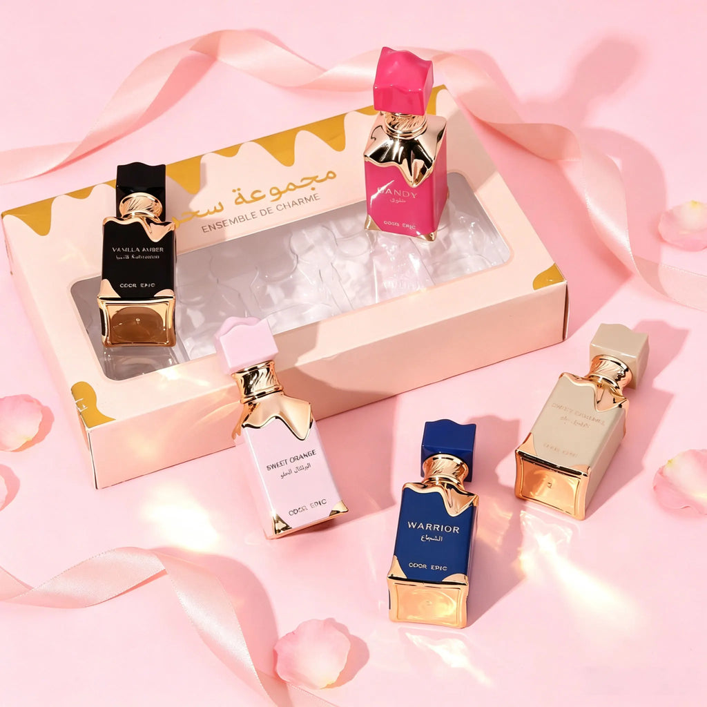 5 Pcs Arabian Eau De Parfum Gift Set Multi‑Scent 30ml Each Unisex Sweet Fruity Vanilla Amber Perfume Long Lasting Oriental Fragrance Natural Spray Collection Kit For Women