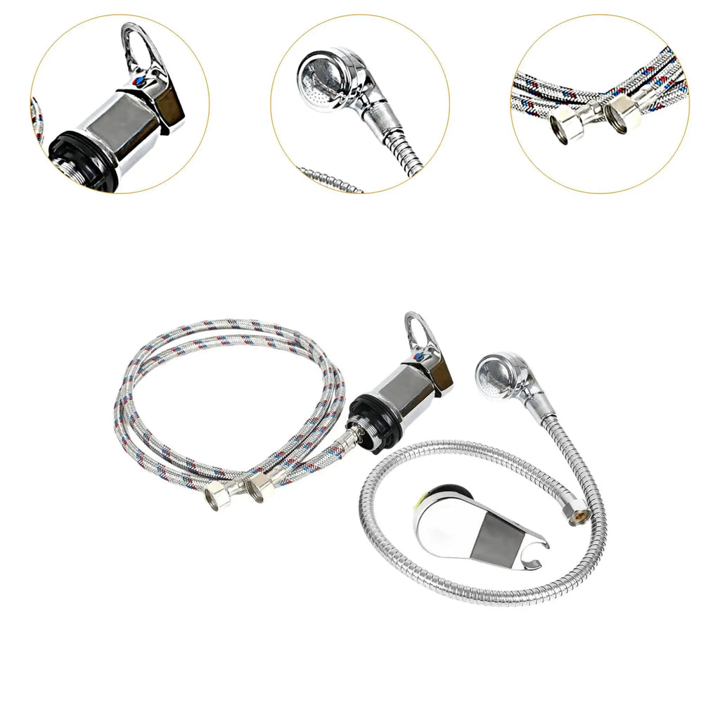 Mixer Tap Bath Sink Faucet Shower Head Spray Hose Push On Washing Hairdresser For Barber Shop Salon Shampoo Accessories
