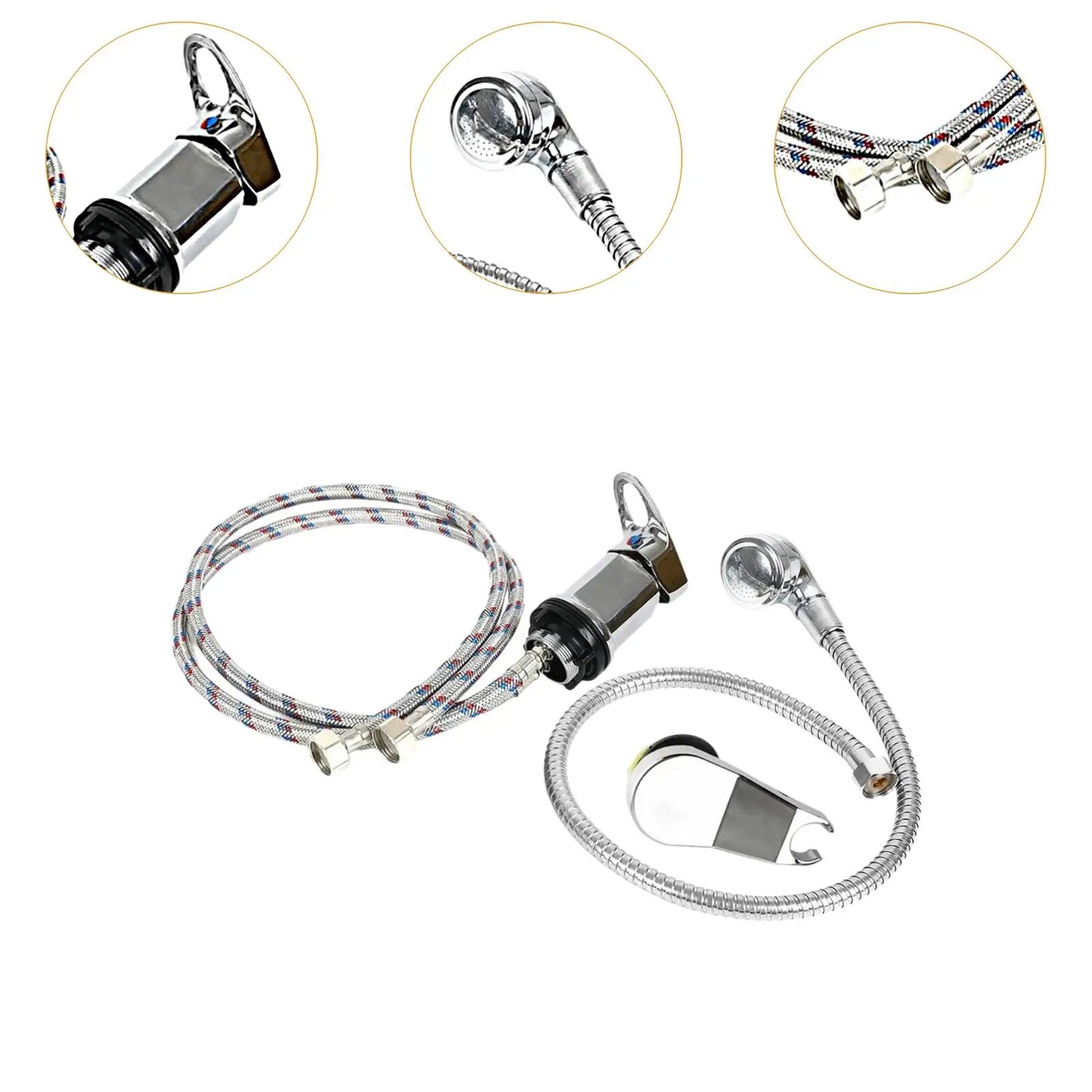 Mixer Tap Bath Sink Faucet Shower Head Spray Hose Push On Washing Hairdresser For Barber Shop Salon Shampoo Accessories