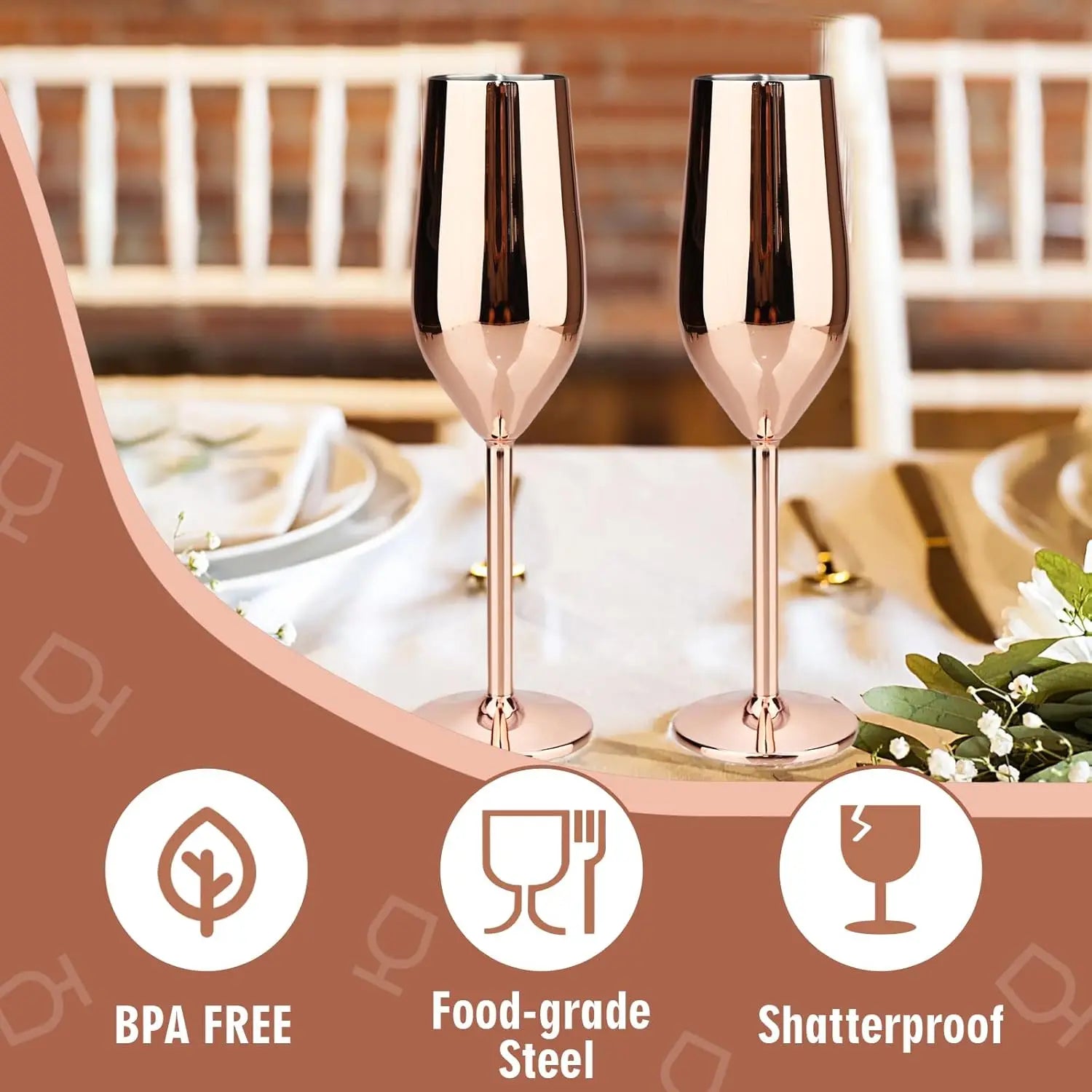High Quality Custom Sale Prices Stainless Steel for Flutes Goblets 250-300ml Durable Giveaways
