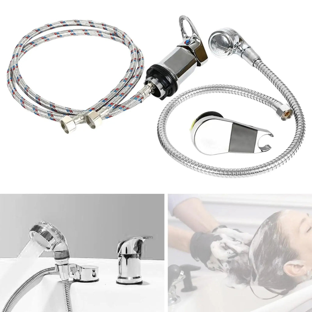Mixer Tap Bath Sink Faucet Shower Head Spray Hose Push On Washing Hairdresser For Barber Shop Salon Shampoo Accessories