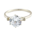 925 Sterling Silver Solitaire Prong Cubic Zirconia Engagement Ring For Women