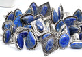 Wholesale Vintage Handmade 925 Sterling Silver Plated Bezel Setting Lapis Lazuli Oval Cut Gemstone Ring Women Anniversary