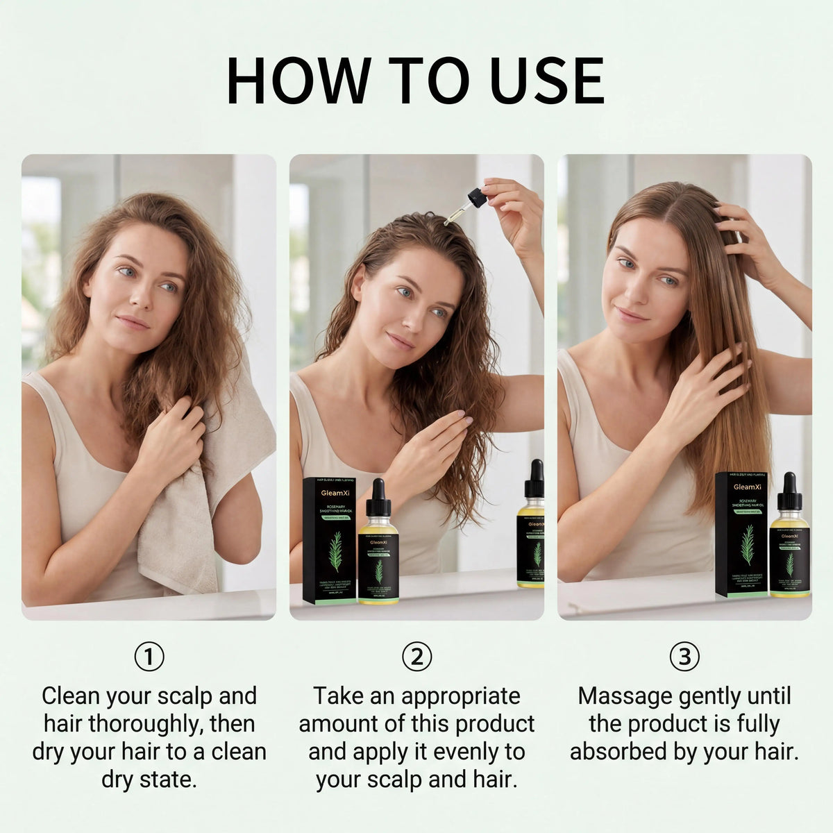 Rosemary Smoothing Hair Oil Hydrolyzed Keratin Botanical Extract Lightweight Moisture Formula Softens Strands Improves Smoothness Nourishing Scalp Hair Care