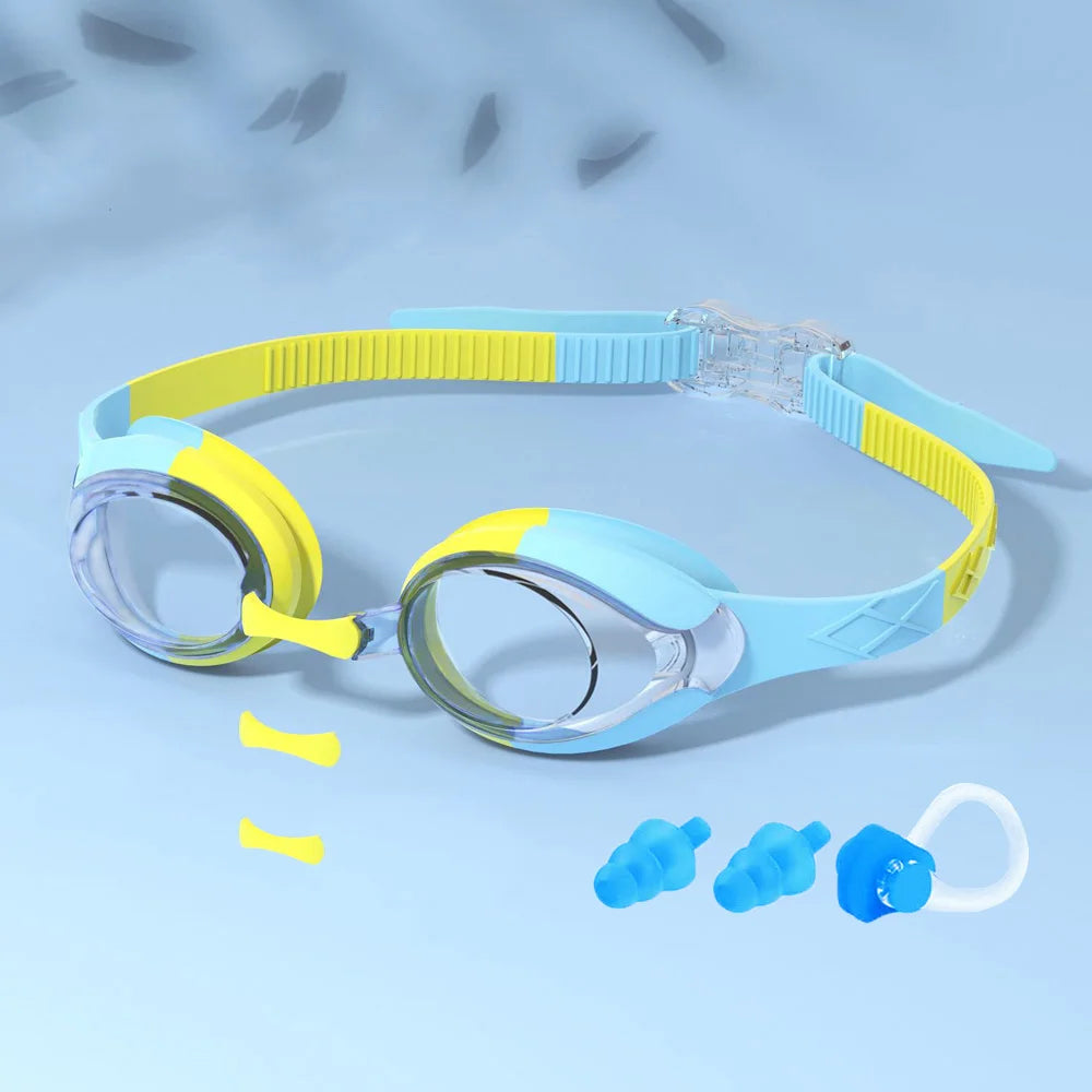 Kids Swimming Goggles Waterproof Swim Eyewear Glasses Anti-fog&Leak Girls Boys Youth Quick Adjustable Strap Age 3-14 Years Old