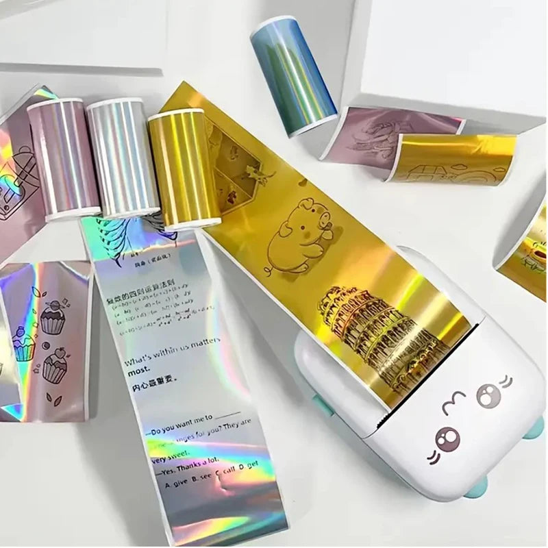 Thermal Printer Papers 57mm Self-adhesive Thermal Papers HD Color Label Printers for Inkless Mini Portable Printer