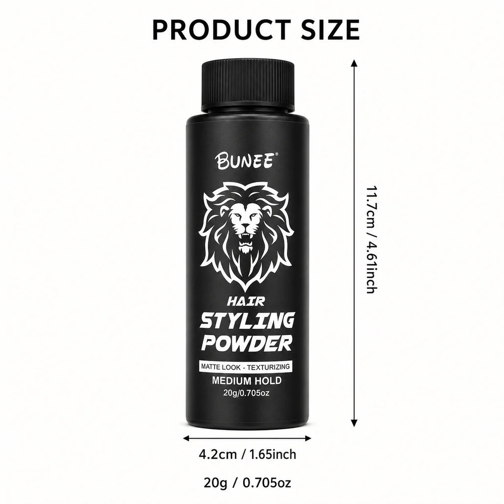 BUNEE Hair Styling Powder 20g, Root Volumizing Texturizing Powder with Matte Finish, Lightweight Medium Hold Hair Styling Powder