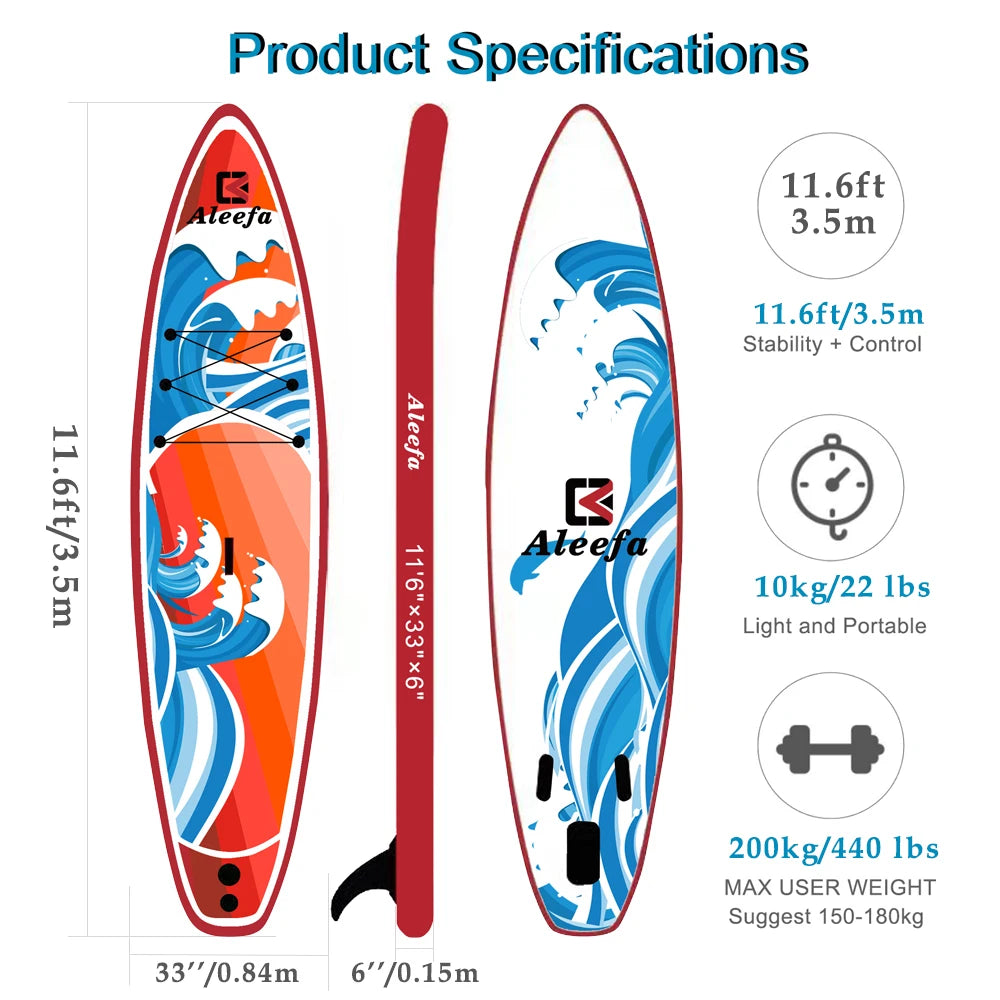 11.6ft 350*84*15cm SUP Board Inflatable paddle  Double Layer  Surfboard Inflat Surf Paddle  stand up  gonflable