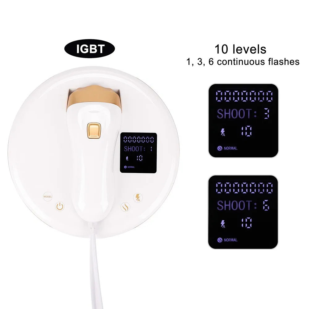 Hair Removal Device With 3 Light Head 10 Energy Level 3 Mode SkinRecognition