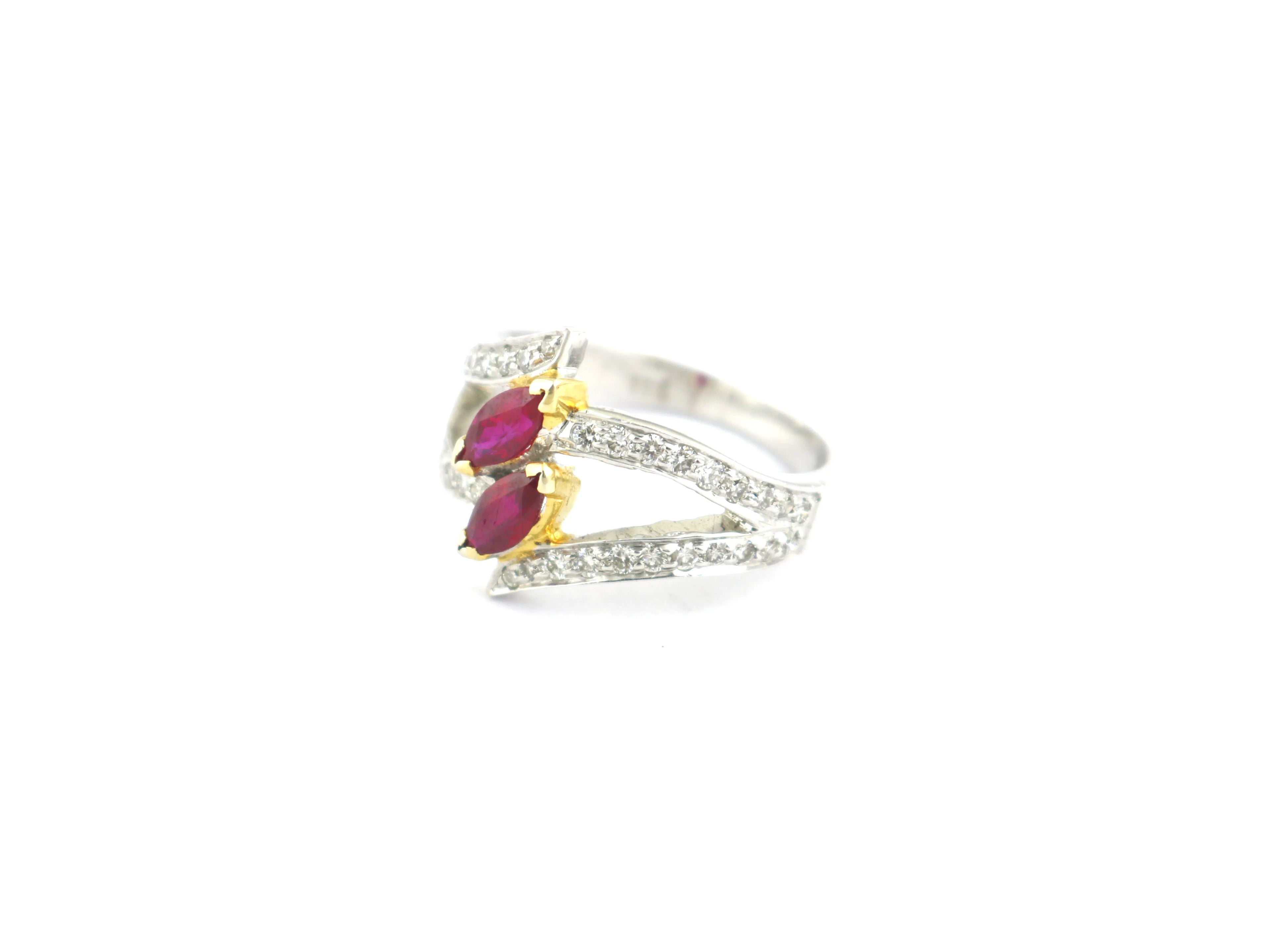 Ruby Marquise Gemstone 925 Sterling Silver July Birthstone Engagement Ring For Women