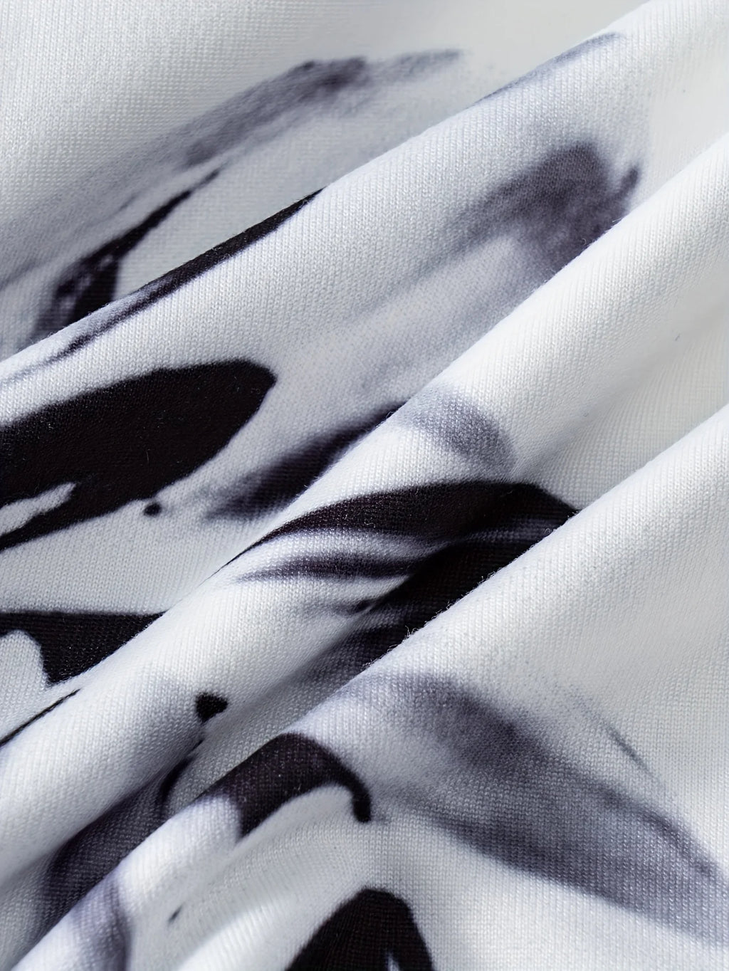 Printed Design Black And White Floral Print Four Seasons elegant style casual style sling dress