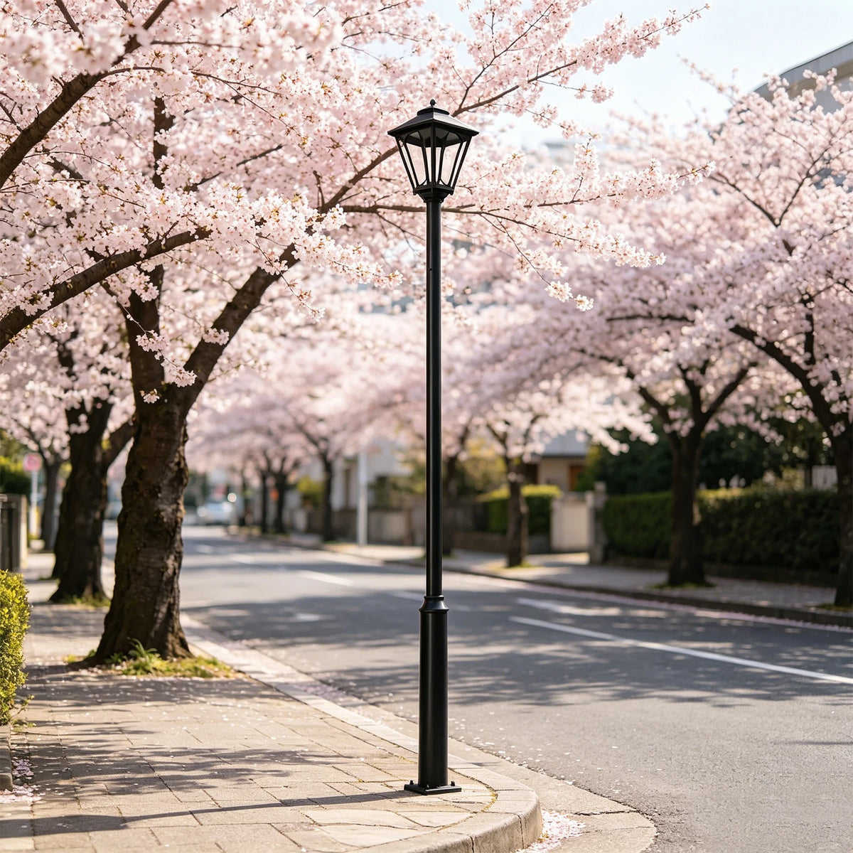 Street Light Pole, Street Lamp Post with Small Wood and Base, Weatherproof, External Lighting, Split Street Lamp Post Suitable for Outdoor Street