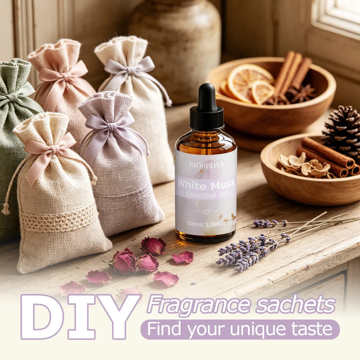 WHITE MUSK Essential Oil, Soft Musk Fragrance Oil for Diffusers, Aromatherapy & DIY Scented Crafts, Clean and Elegant Aroma