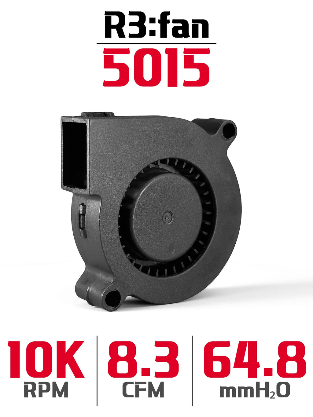 R3men | 10K RPM 5015 Ultra High Flow Blower Fan For 3D Printers. R3fan Cooling Fan