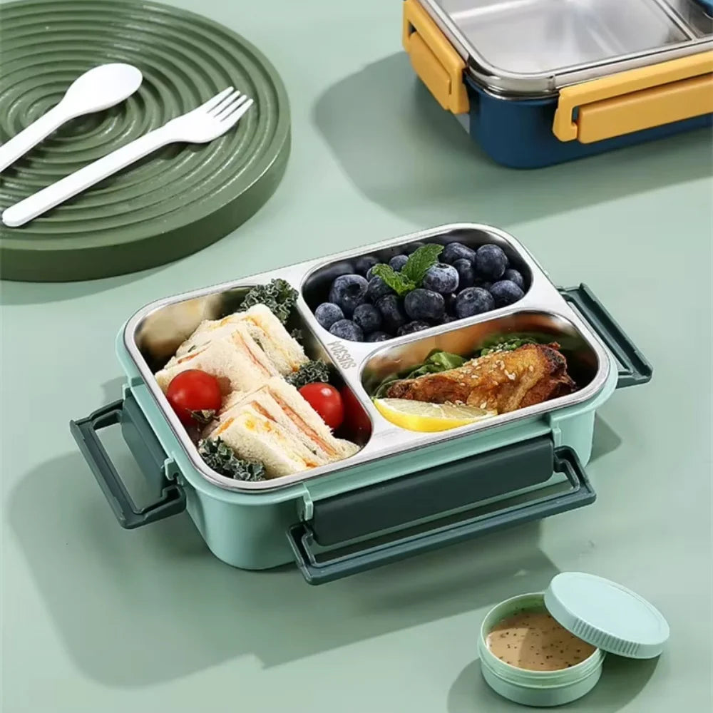850ml Portable Lunch Boxes for Children Adults Thermo Soup Bento Box Stainless Steel Insulated Heating Food Storage Container