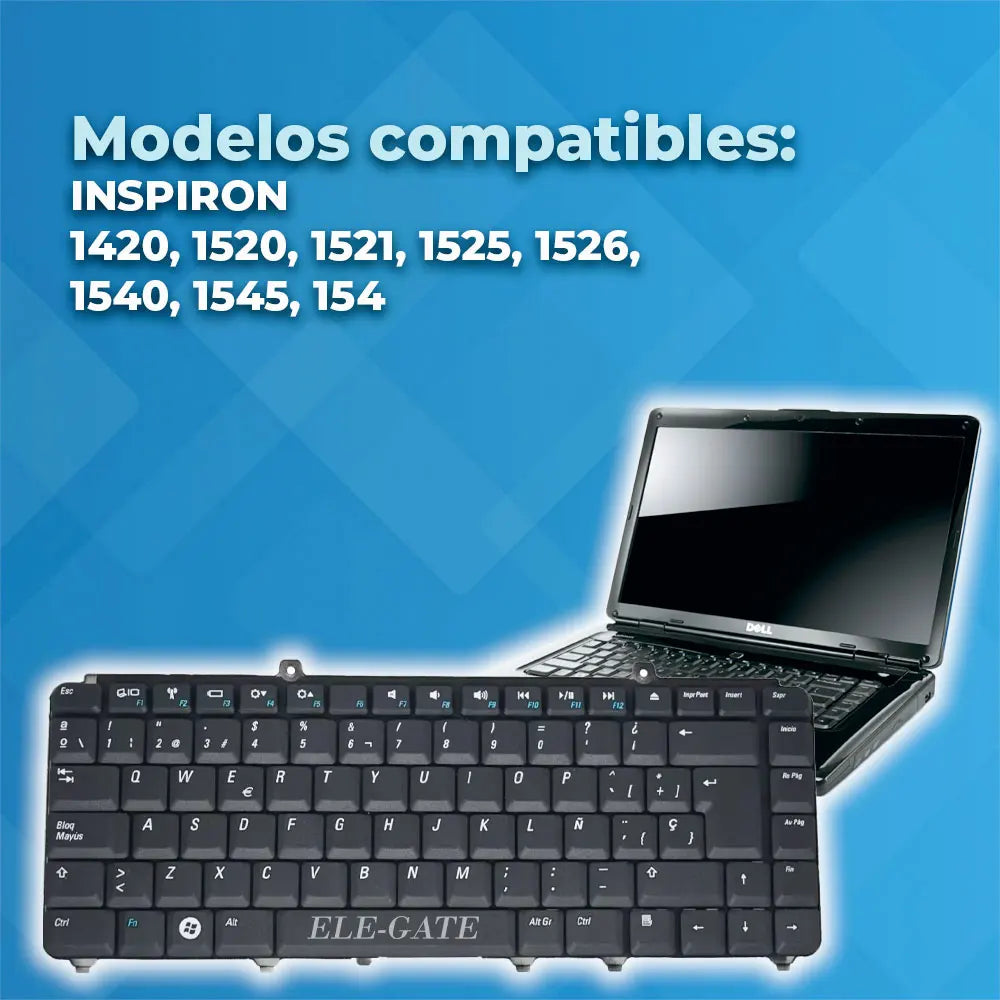 ELE-GATE Replacement Keyboard for Inspiron 1525/1545 Laptop Plastic Membrane Wired Full Size Virtual Keyboard English Spanish