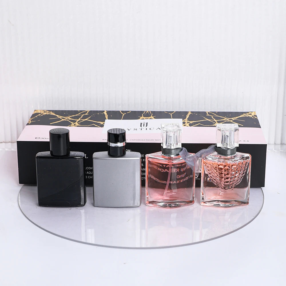 4Pcs 30ml Women Perfume Gift Set Eau De Parfum Long Lasting Fragrance Natural Spray Female Perfumes Holiday Birthday Gift Box