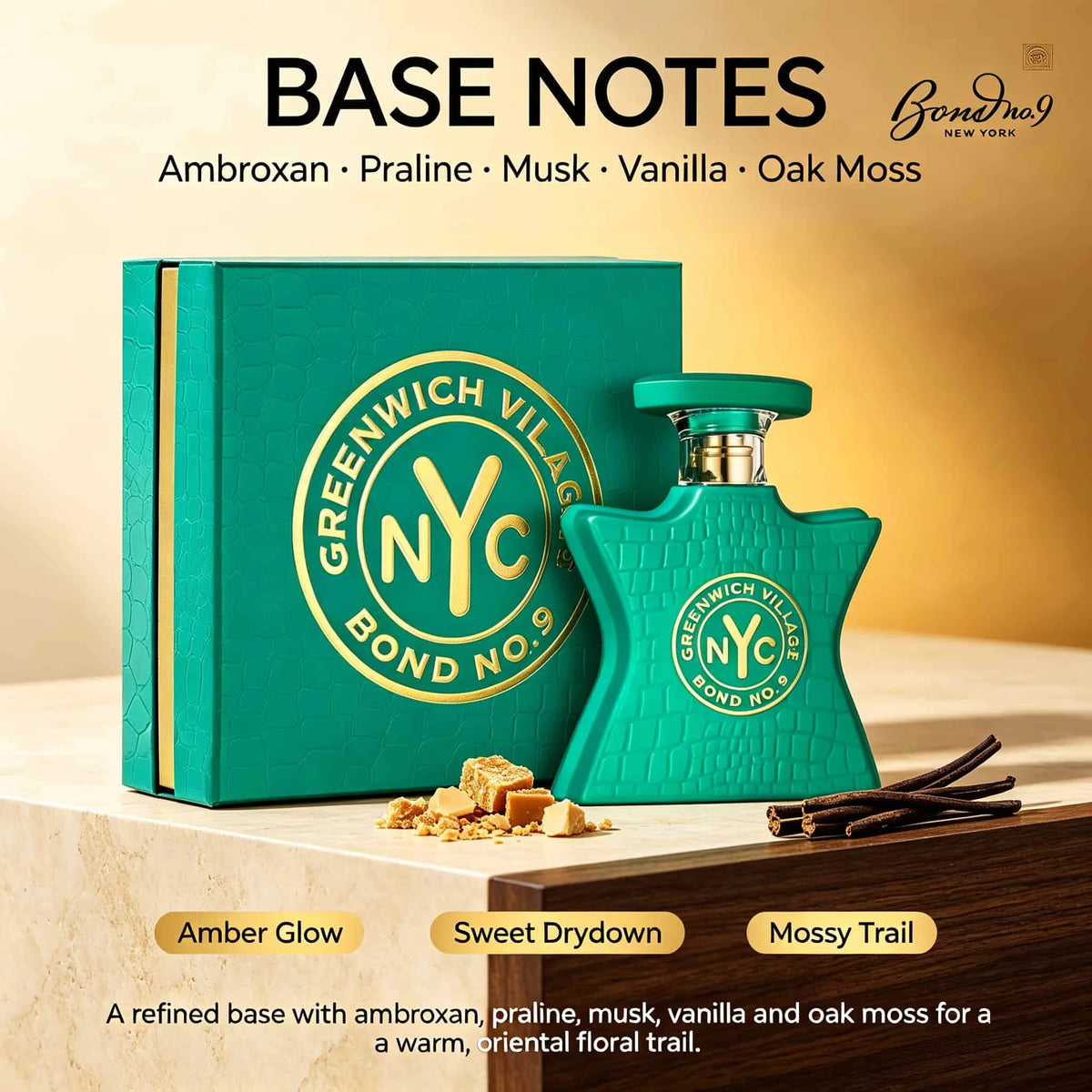 Bond No 9 Greenwich Village Fresh Flower and Fruit Gulong Perfume, 3.4 oz. 100 ml, Tropical Fruit Fragrance + Floral Opening Musk + Amber Middle Note Vanilla + Pink Feeling Warm Ending | Cheerful, Bright, Sweet and Not Greasy