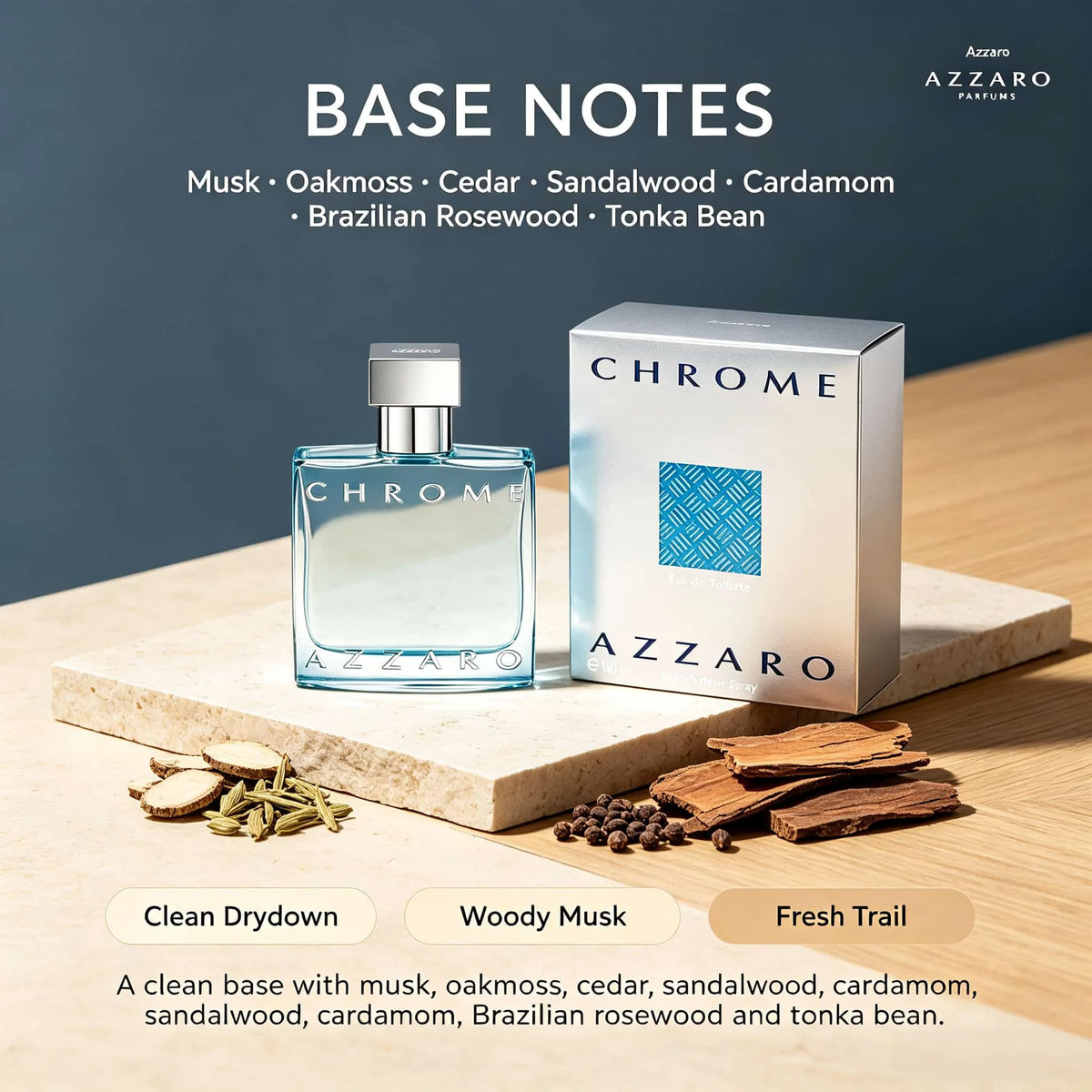 Azzaro Classic Men's Aquatic Eau De Toilette, 3.4 oz. 100 ml, bergamot+rosemary+ocean Flavor, Jasmine at the Beginning, Middle Note Musk with Oak Moss, cedar at the End, Clean, Lasting 6-8 Hours of Daily Commuting/