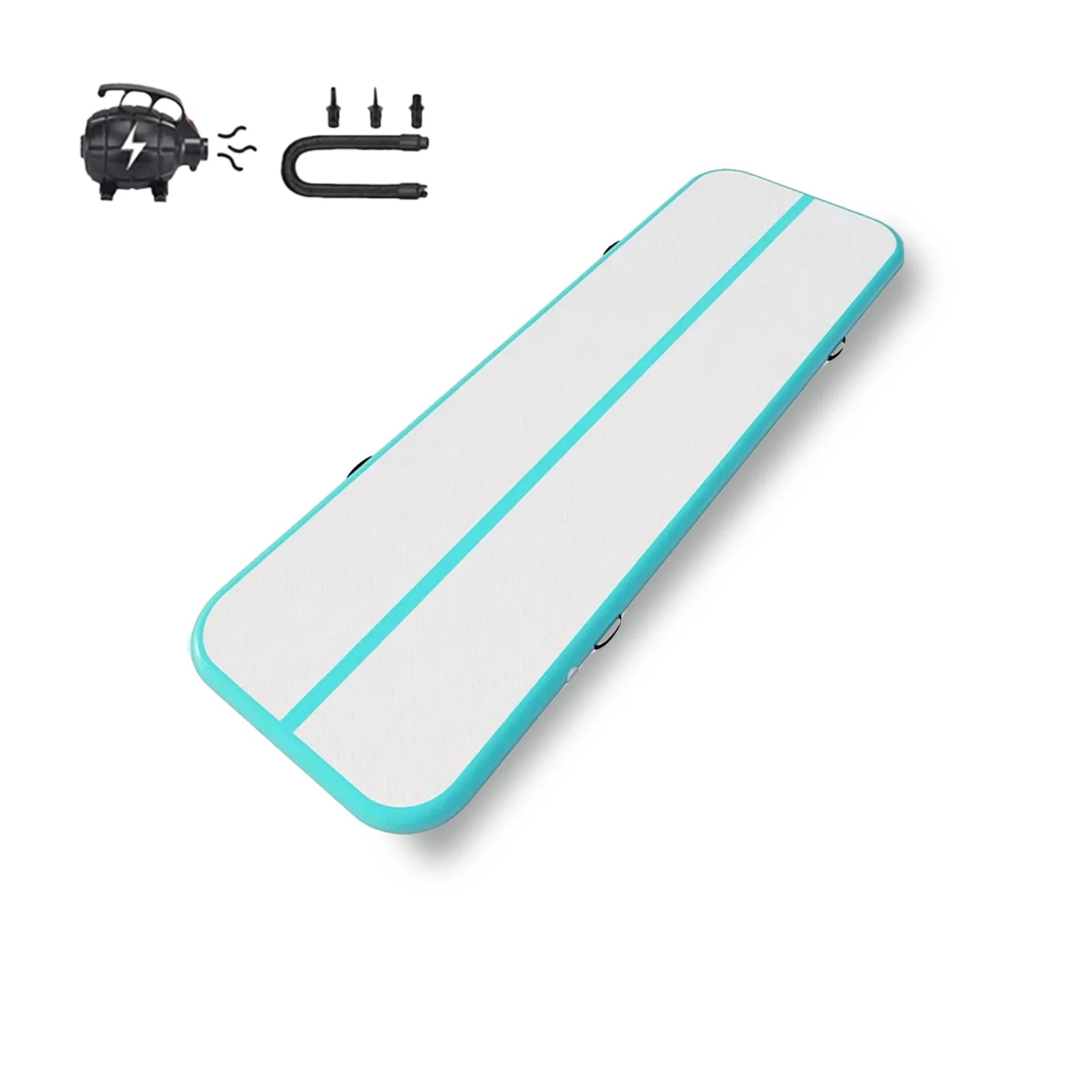 Gymnastics inflatable mat (with air pump) is suitable for home gymnastics training, water sports, and inflatable yoga.