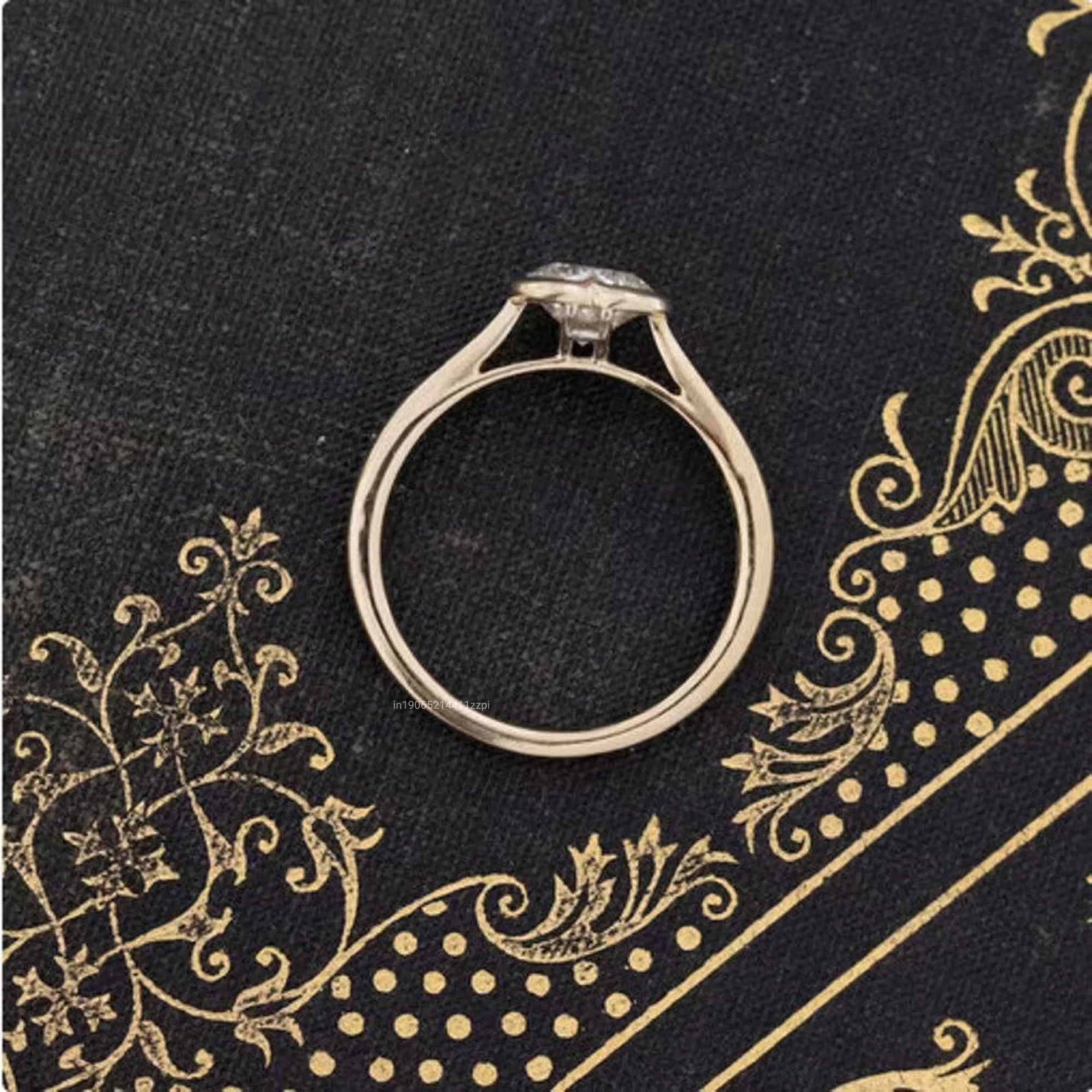 1.5 Carat Heart Shaped Moissanite Solitaire Ring with Floating Rounds Tapered Band Symbolic Bezel Set Gemstone Rings
