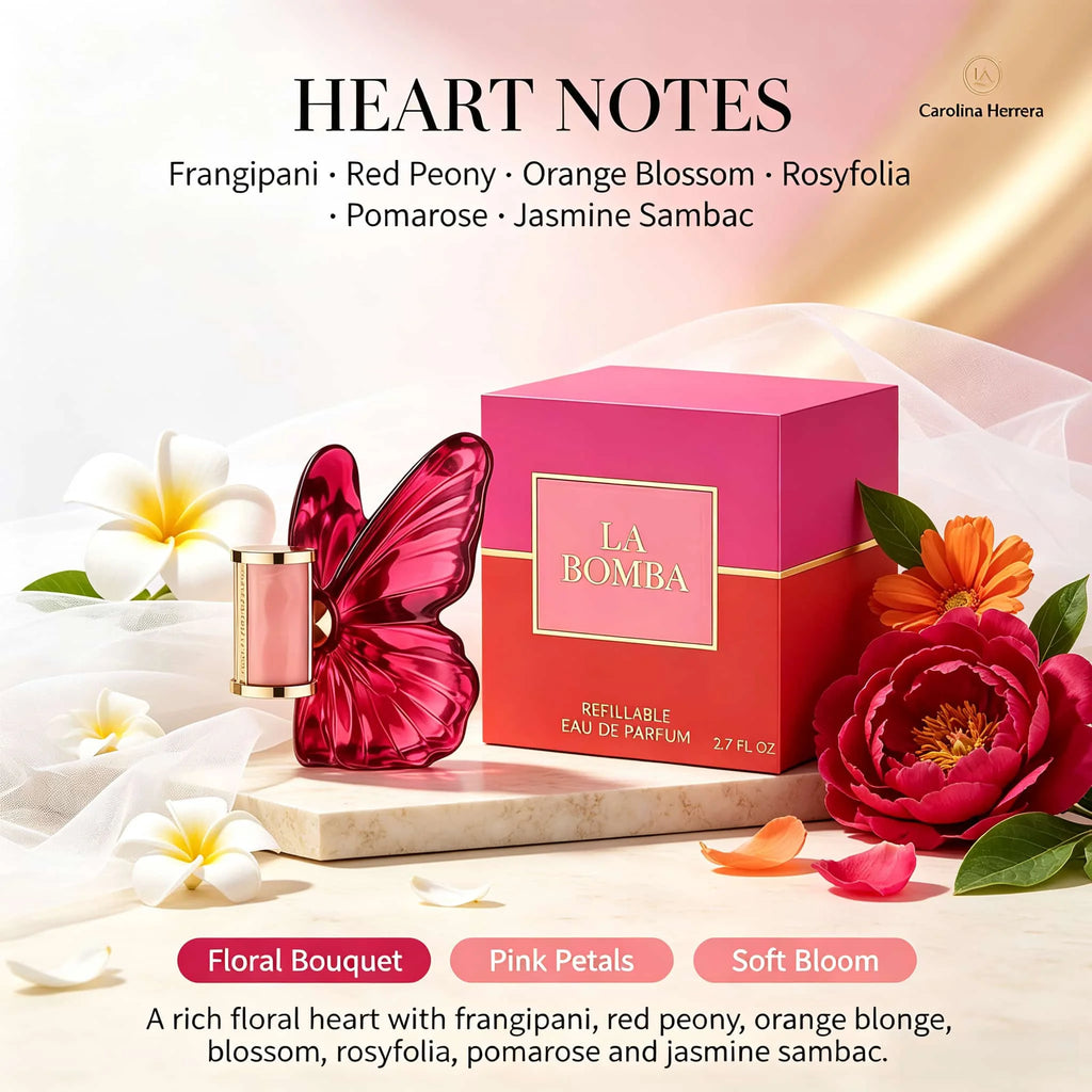 Carolina Herrera La Tropical Flower and Fruit Perfume, 2.7 oz. 80 ml, Tropical Fruit Fragrance+Floral Opening Vanilla+Patchouli Middle Note Warm Wood Finish | Daily Commuting/Weekend Outing/Birthday/Holiday Gifts