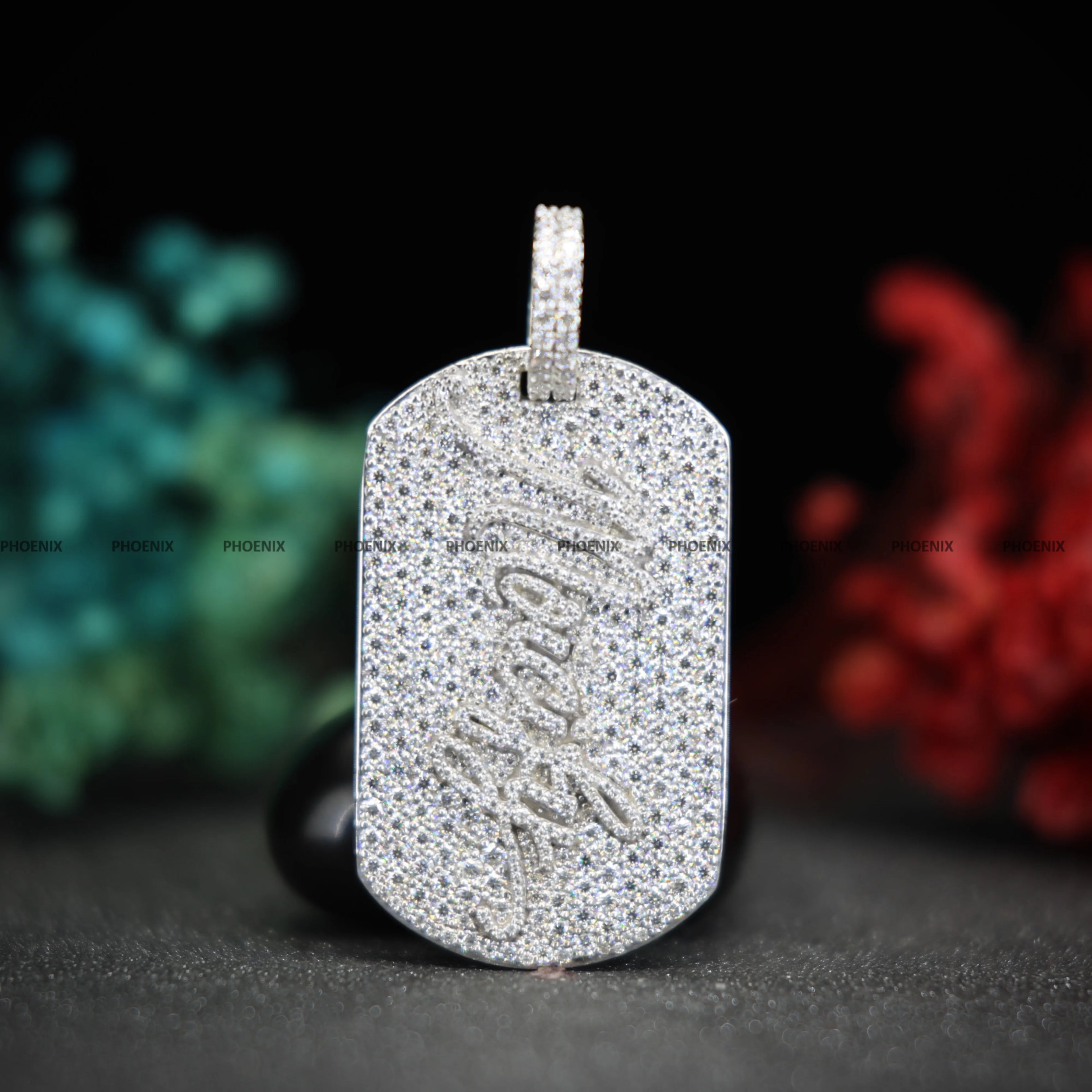 Custom Iced 925 Sterling Silver Rose Gold Plated Moissanite Hip Hop Pendant Personalized Bling Wedding Jewelry for Men Women