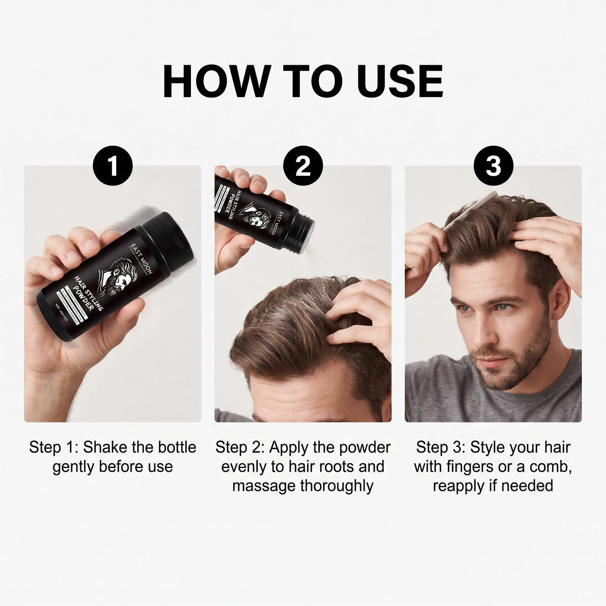 Oil Control Hair Styling Powder Matte Texture Volumizing Root Lift Refreshes Hair Instant Refresh Flat Hair Easy Application Natural Finish Men Grooming Hair Thickening Dust