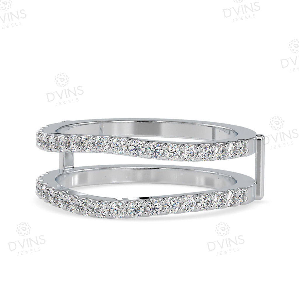 Designer 14K Platinum Engagement and Wedding Ring with VVS Lab Diamonds Elegant Diamond Rings for Parties