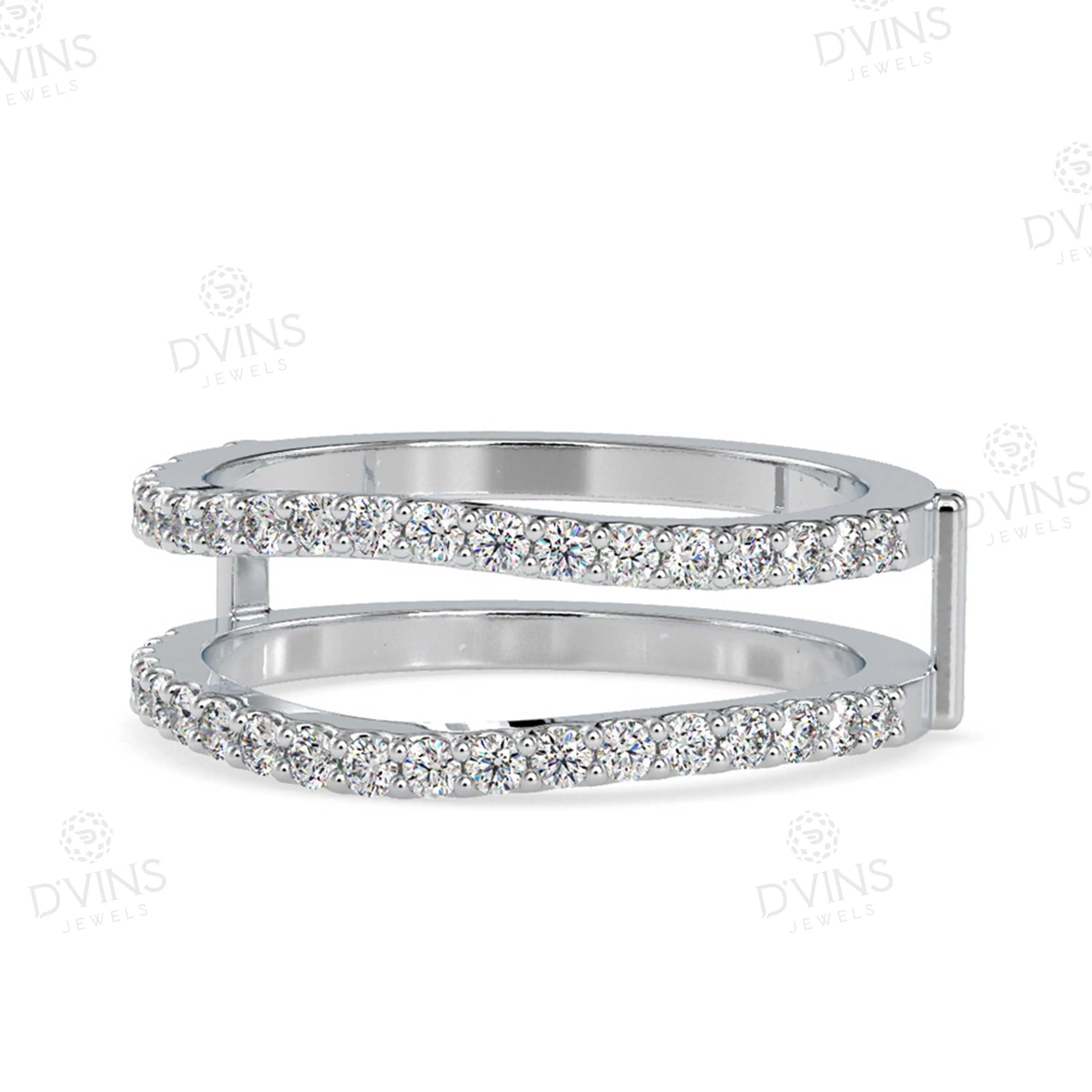 Designer 14K Platinum Engagement and Wedding Ring with VVS Lab Diamonds Elegant Diamond Rings for Parties