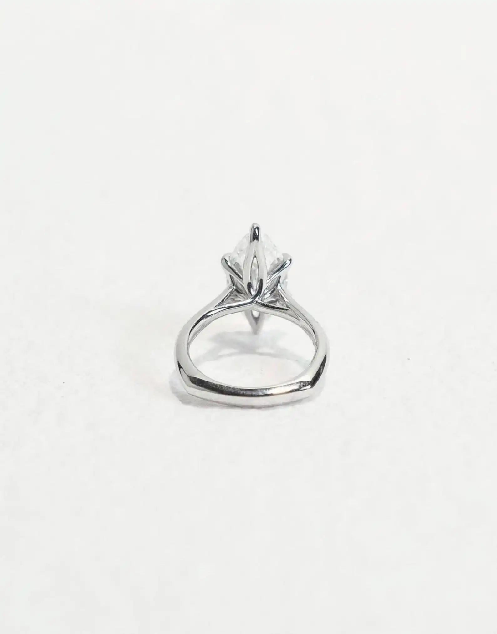 925 Sterling Silver Marquise Cut Solitaire Diamond Ring with Original Moissanite Diamond Fine Jewelry Gift for Women