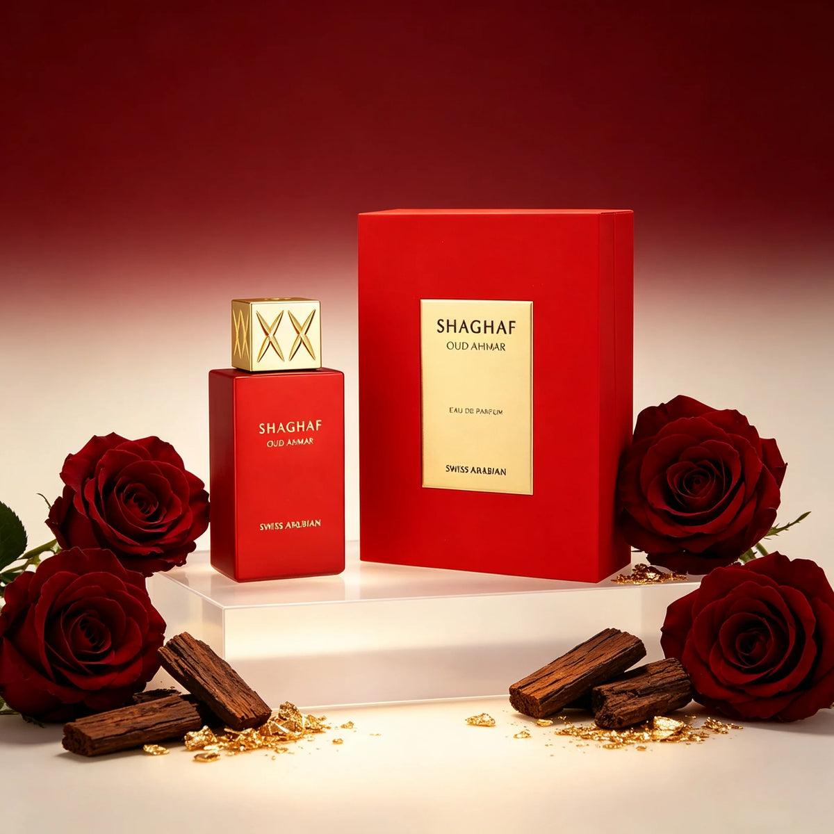 Swiss Arabian Shaghaf Oud Ahmar - Luxury Products From Dubai - Long Lasting And Addictive Personal EDP Spray Fragrance - Seductive, Signature Aroma - The Luxurious Scent Of Arabia - 2.5 oz