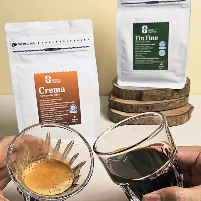 Sinh Nguyen Coffee 1kg CREMA Premium Robusta Full City Roast BITTER Taste for Espresso Lovers in Bag with Crema Wholesale Bulk