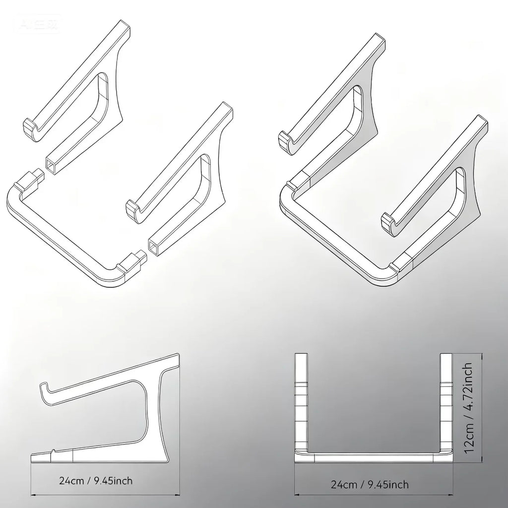 Laptop Stand for Desk Detachable Plastic Laptop Holder Computer Riser for Better Cooling for 10-15.6inches Laptop
