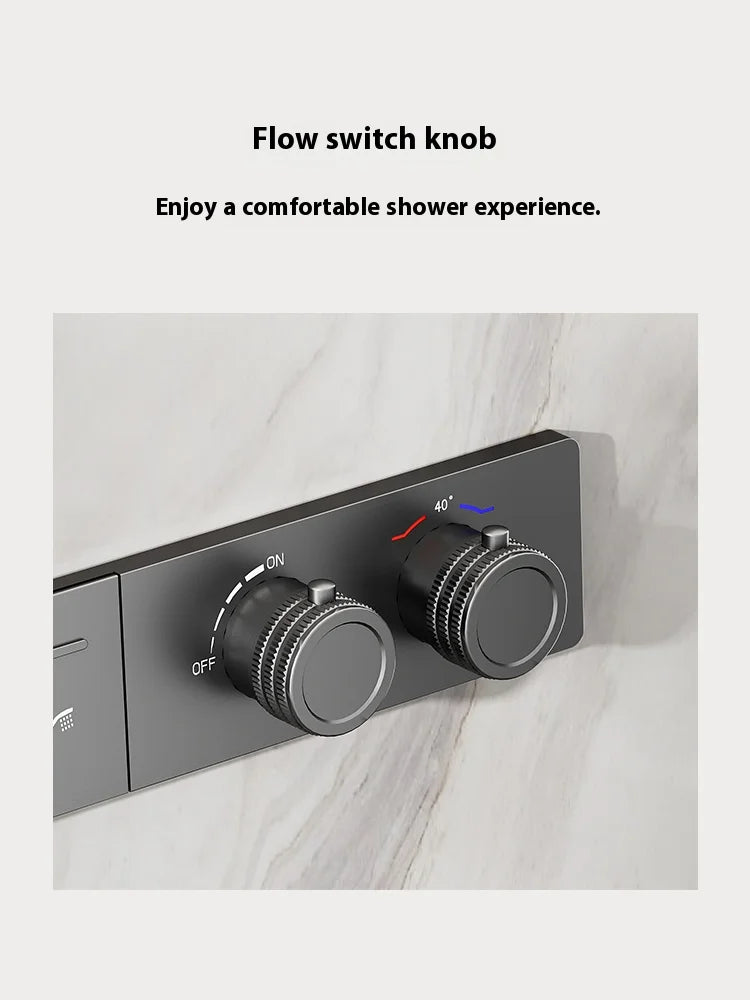 630×330mm Ceiling Thermostatic Shower System Concealed Brass Rainfall Waterfall 4 Function Digital Display Anti-Scald Bathroom S