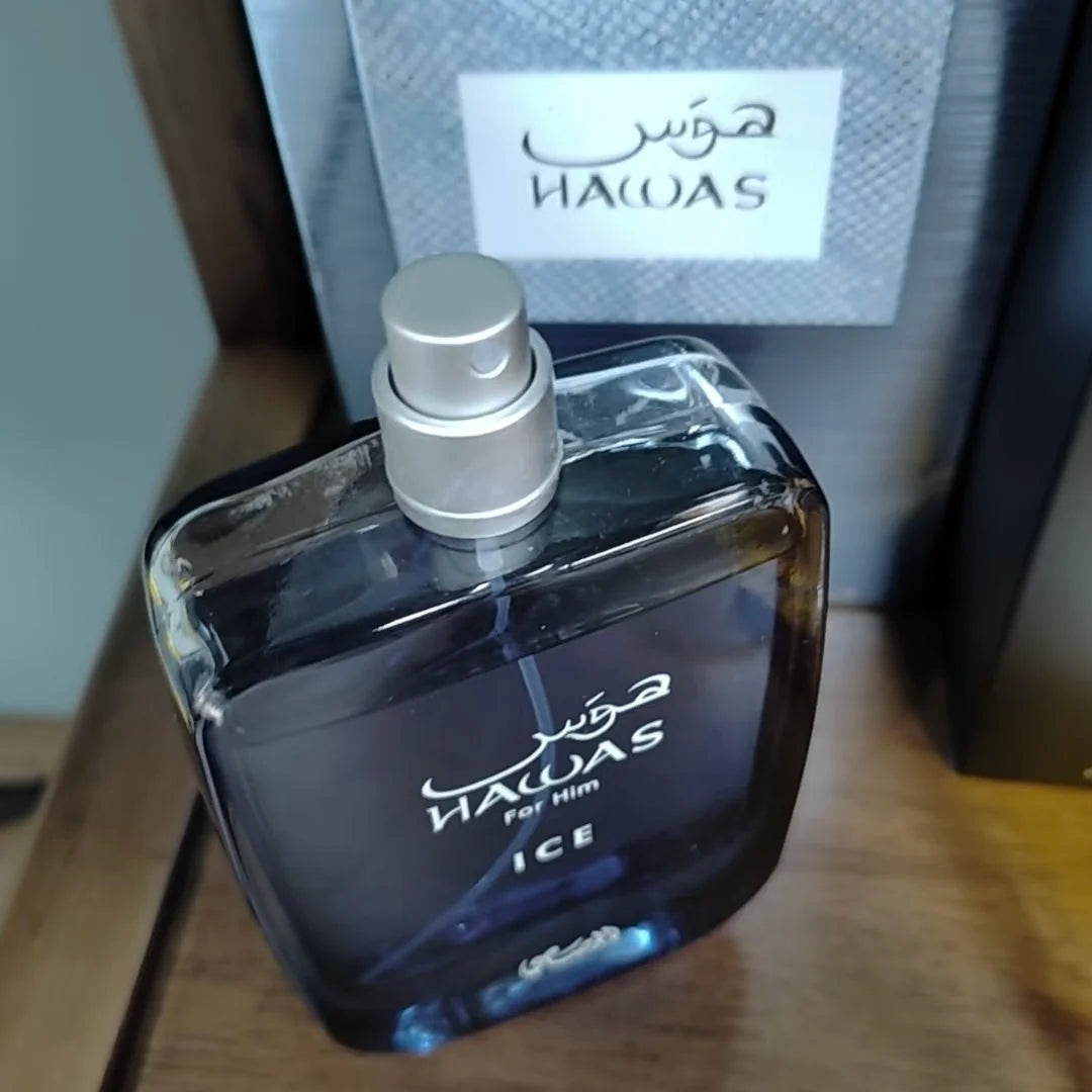 Hawas Ice for Men Eau de Parfum, 100ml (3.38 oz), Premium Arabian Fragrance - Best Holiday Gift