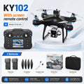 ZNLYRION Brushless Drone KY102 With Screen Remote 360 Obstacle Avoidance HD Dual Camera Optical Flow Hover Color LED Light RC Aerial Quadcopter