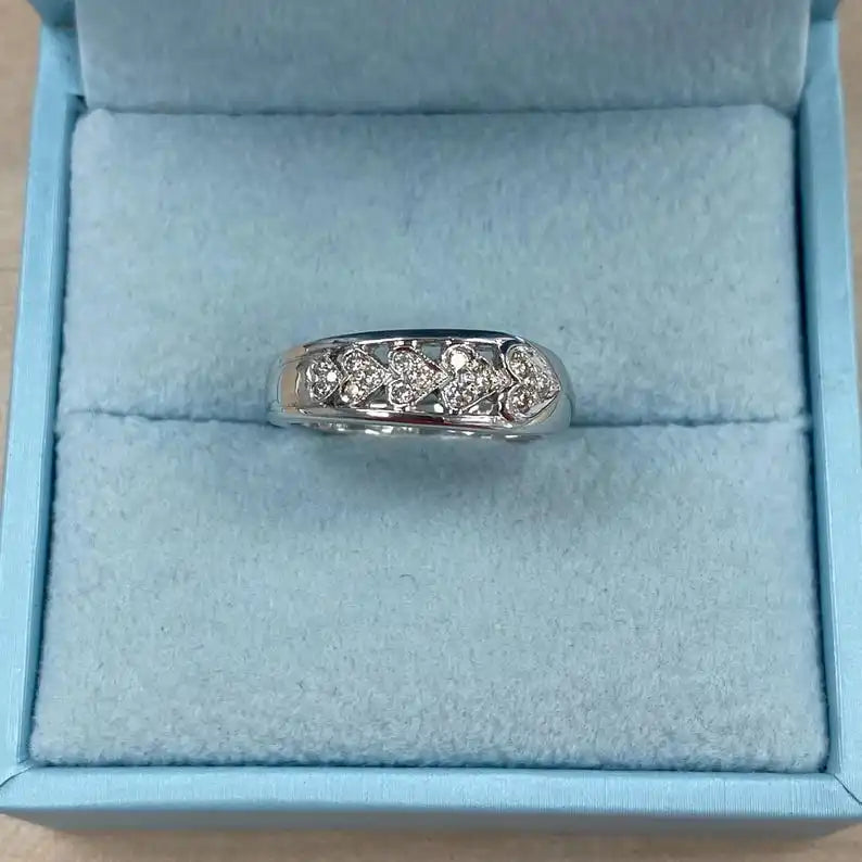 Pave Set Heart Shape Original Moissanite Engagement Ring Romantic Cut Sterling Silver Wedding Unique Fine Rings Party