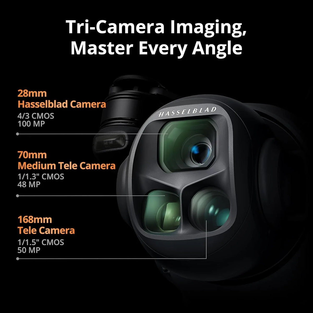 DJI Mavic 4 Pro Drone with DJI RC 2, 100MP 4/3 Hasselblad Camera, Tri-Camera, 30km Transmission, 51min Flight Time