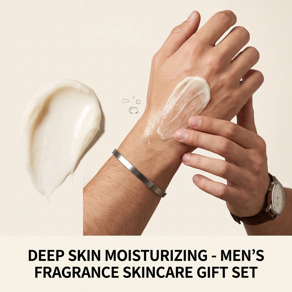 Roxelis Men's Fragrance Gift Box Deep Cleansing Moisturizing Long Lasting Fresh Charming Skincare Set Gentlemen Gift Collection