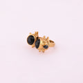 LUXVORY Gold Plated Brass Trendy Fashion Ring with Black Onyx for Women-Any Occasion